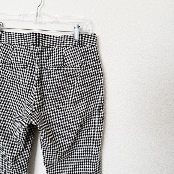 [Banana Republic] Black Houndstooth Plaid Stretch Sloan Slim Ankle Pants Size 2 - Picture 9 of 11
